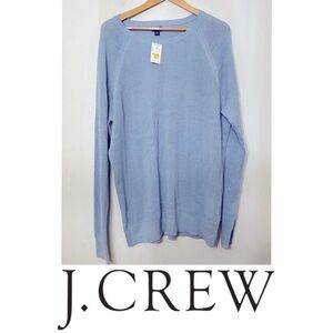 J.‎ Crew Sweater Mens XXL Blue Pullover Seed Stitch Textured Crewneck Preppy NWT